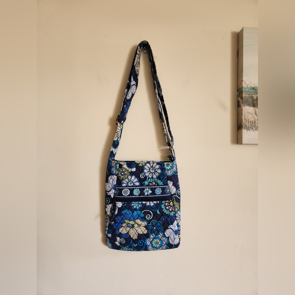 Vera Bradley Crossbody Bag Purse Blue Floral